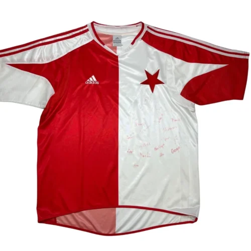 Tricou Slavia Praga 2004/05 Home - L (autografe)